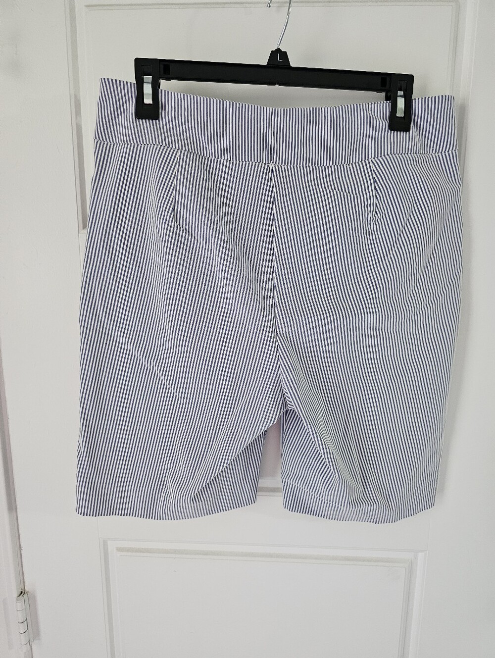 Nwt Counterparts Blue and White Striped Flat-Front Women's Shorts - Picture 8 of 9
